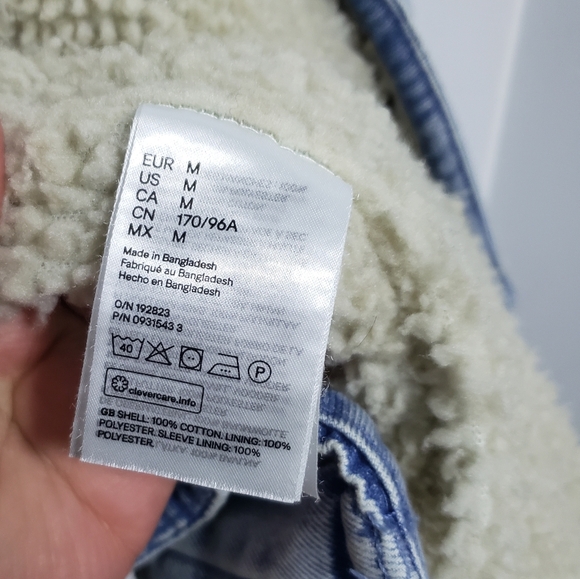 H&M Denim Sherpa Lined Jacket Coat - Picture 8 of 8
